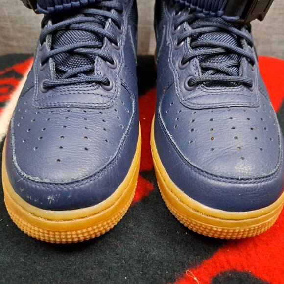 SIZE 7.5 NIKE 2016 SF AF1 AIR FORCE 1 SPECIAL FEILD 864024 400 MEN NAVY - Picture 11 of 12